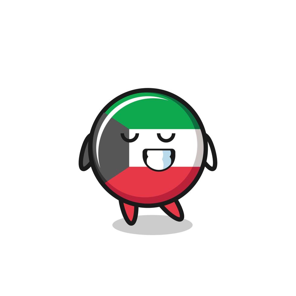 kuwait flag cartoon illustration with a shy expression vector