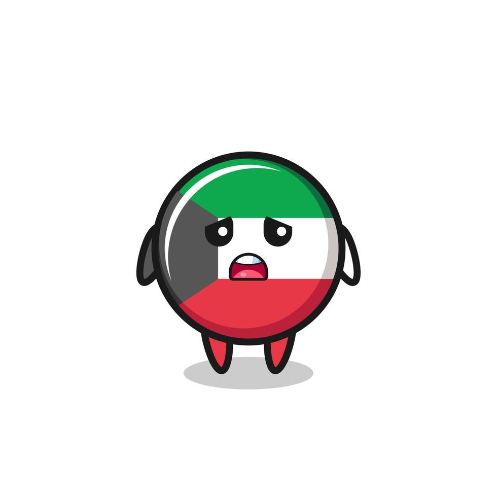 expresión decepcionada de la caricatura de la bandera de kuwait vector