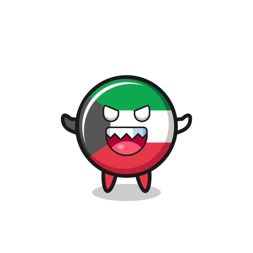 illustration of evil kuwait flag mascot character vector