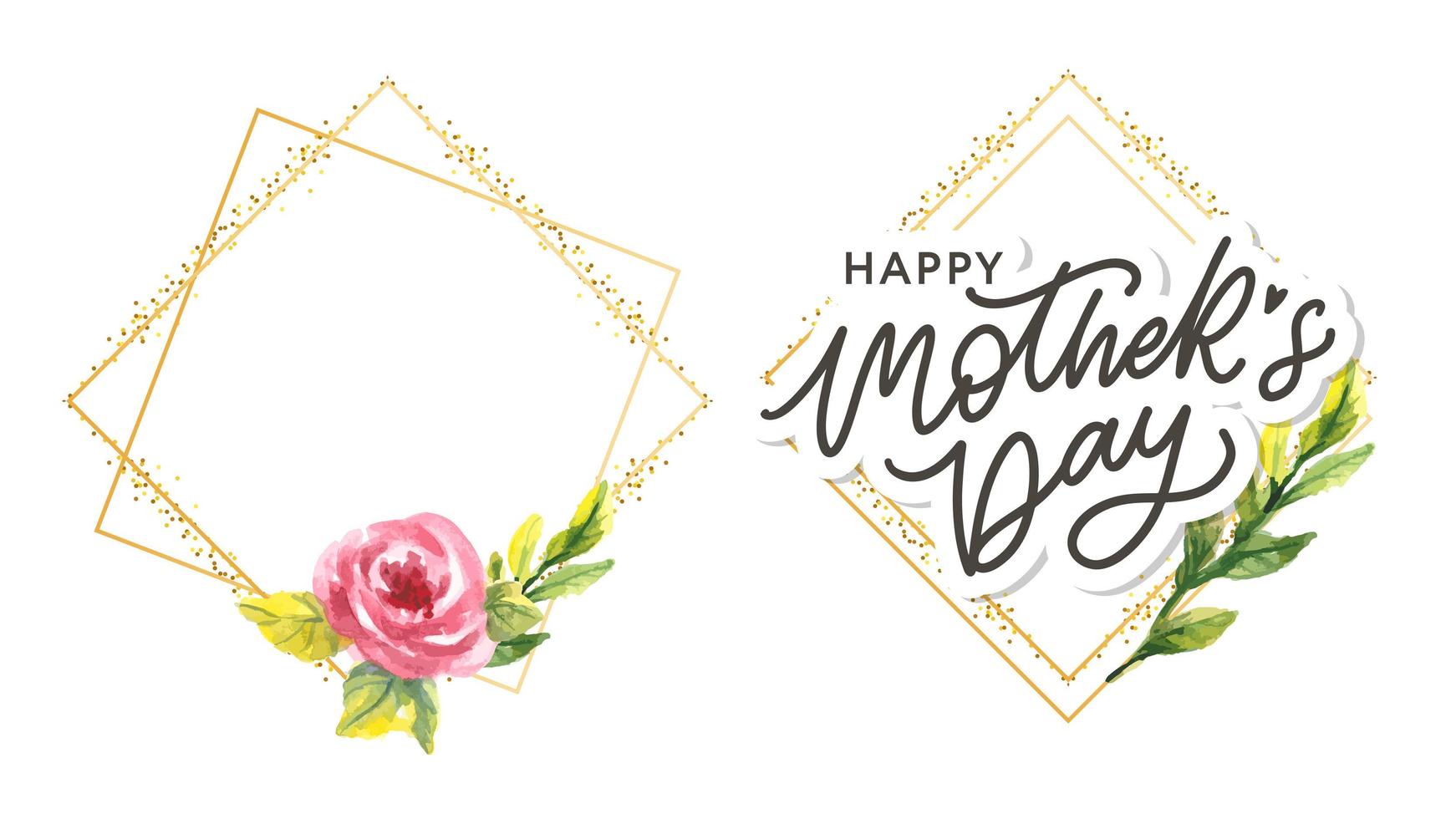 Happy Mothers Day lettering. Handmade calligraphy vector illustration. Mother's day card with flowers