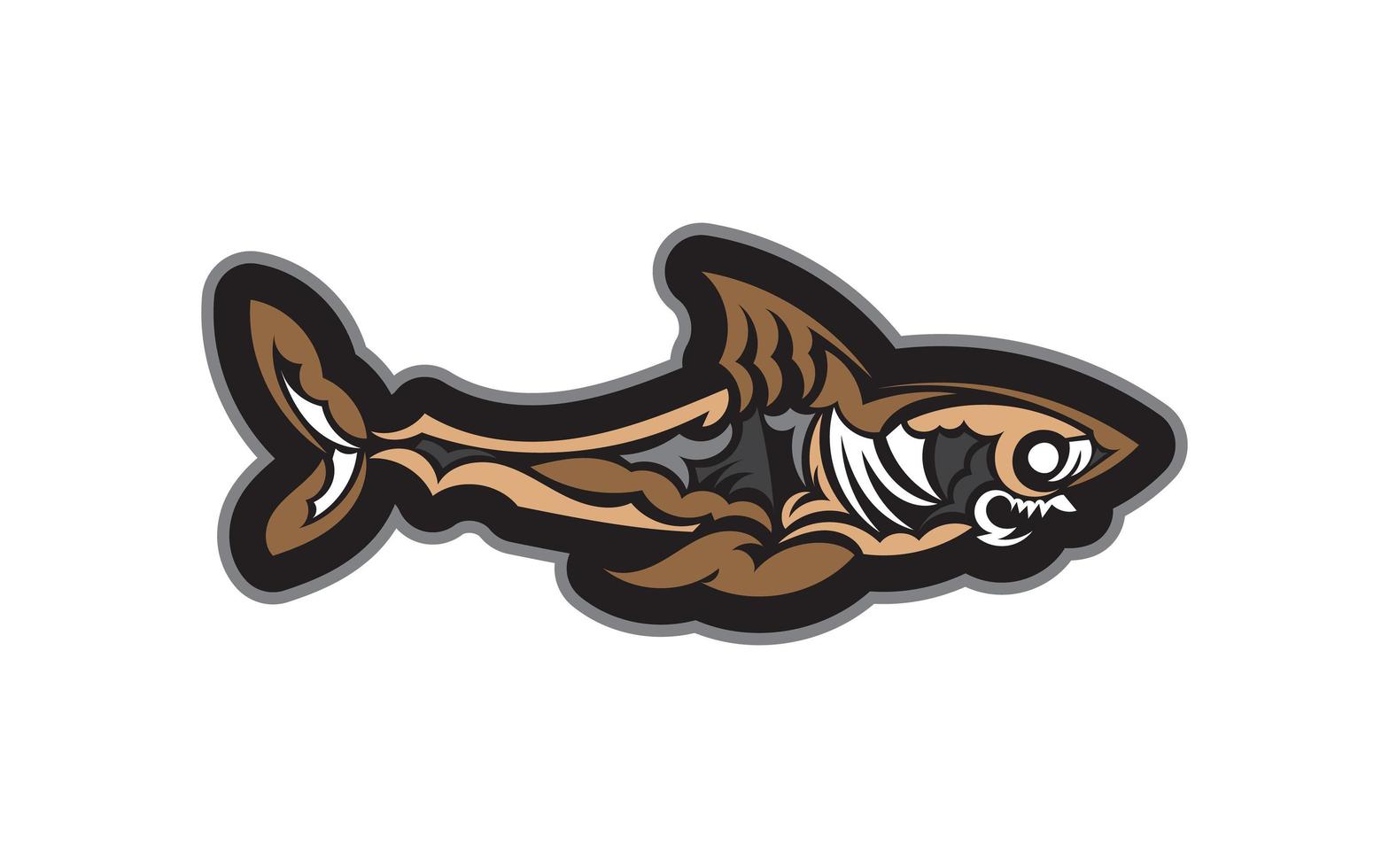 patrón de tiburón al estilo maorí. aislado. ilustración vectorial vector