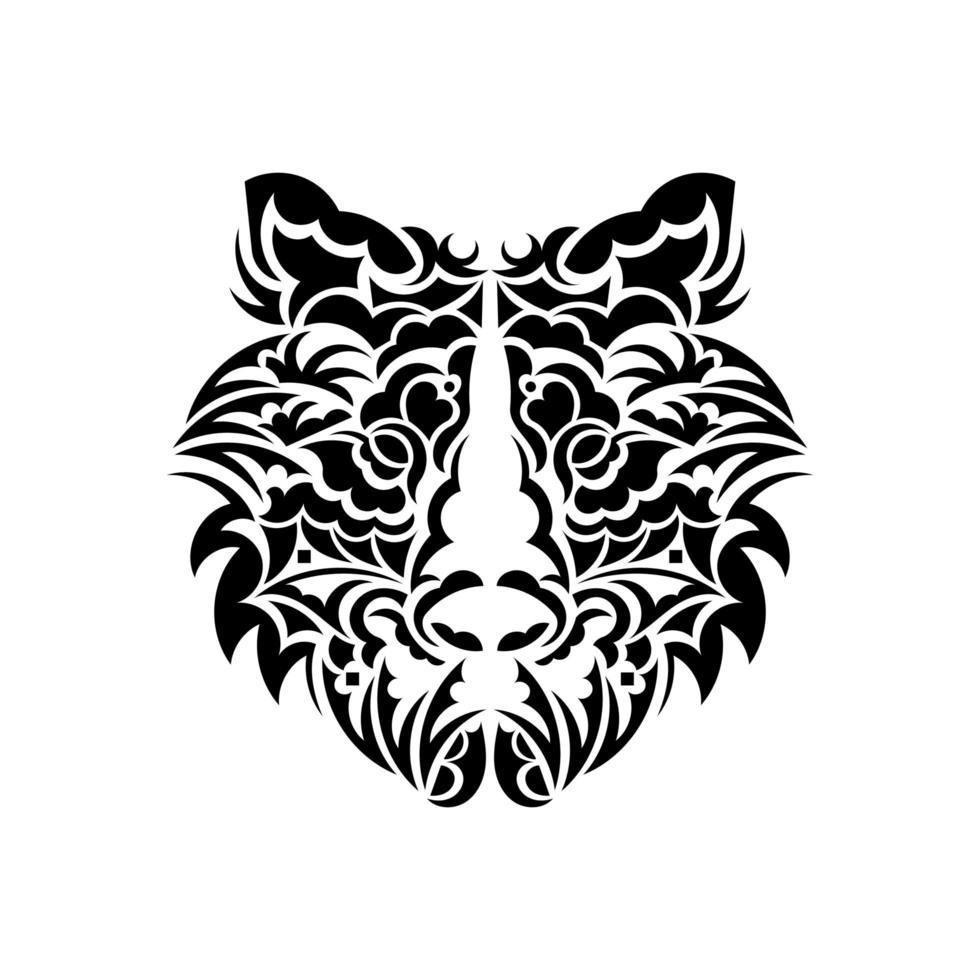 Tigers head Tribal tattoo design. Black isolated on white 6773563 Vector  Art at Vecteezy