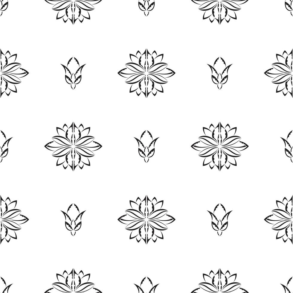 Seamless pattern with lotuses in simple style. Good for clothing and textiles. Vector