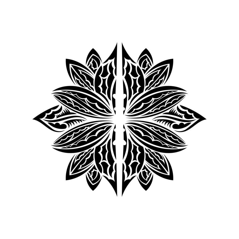 Lotus tattoo pattern in Simple style. Isolated. Vector illustration.