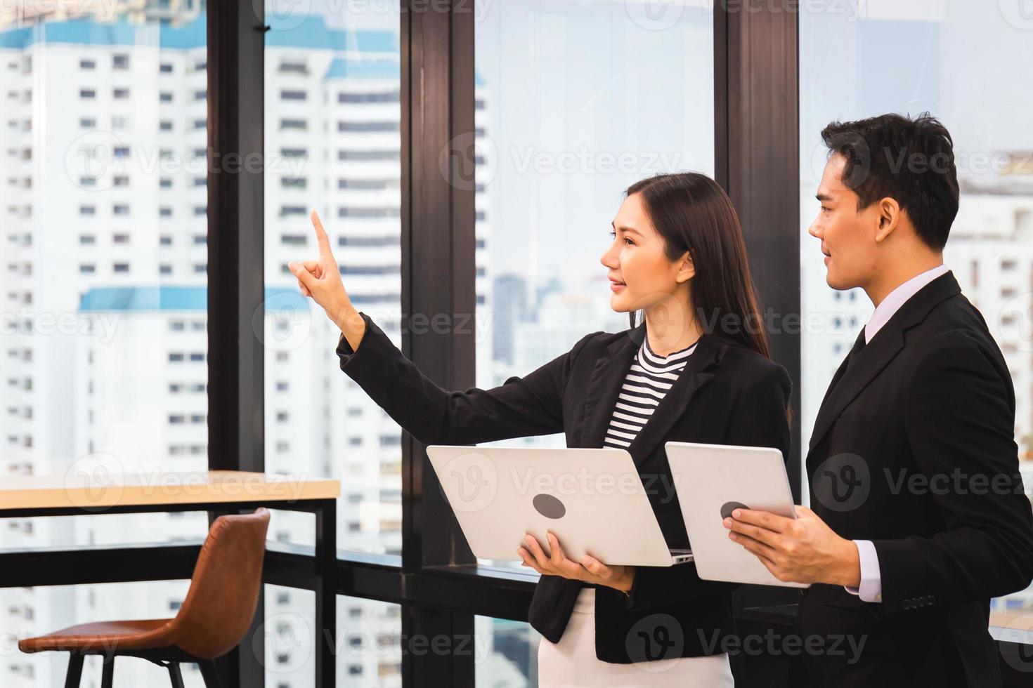 Success and Teamwork concept, Group of young business people team meeting in office photo