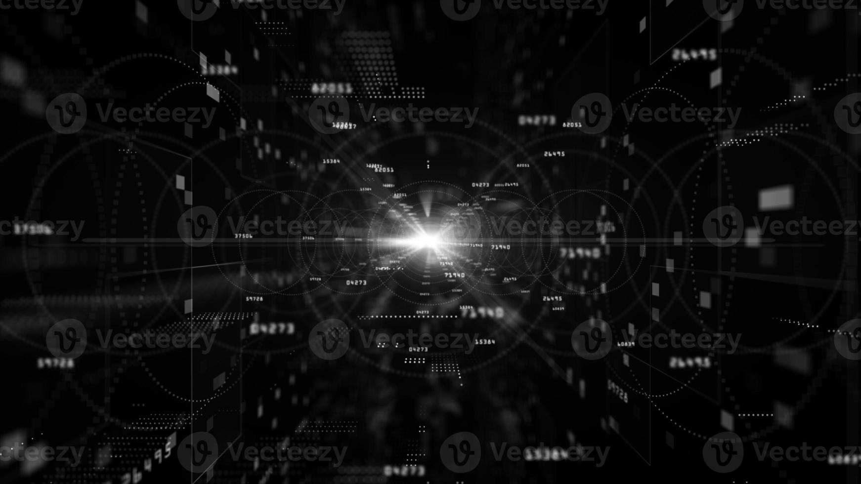 Digital cyberspace with particles and digital data network connections background concept. photo