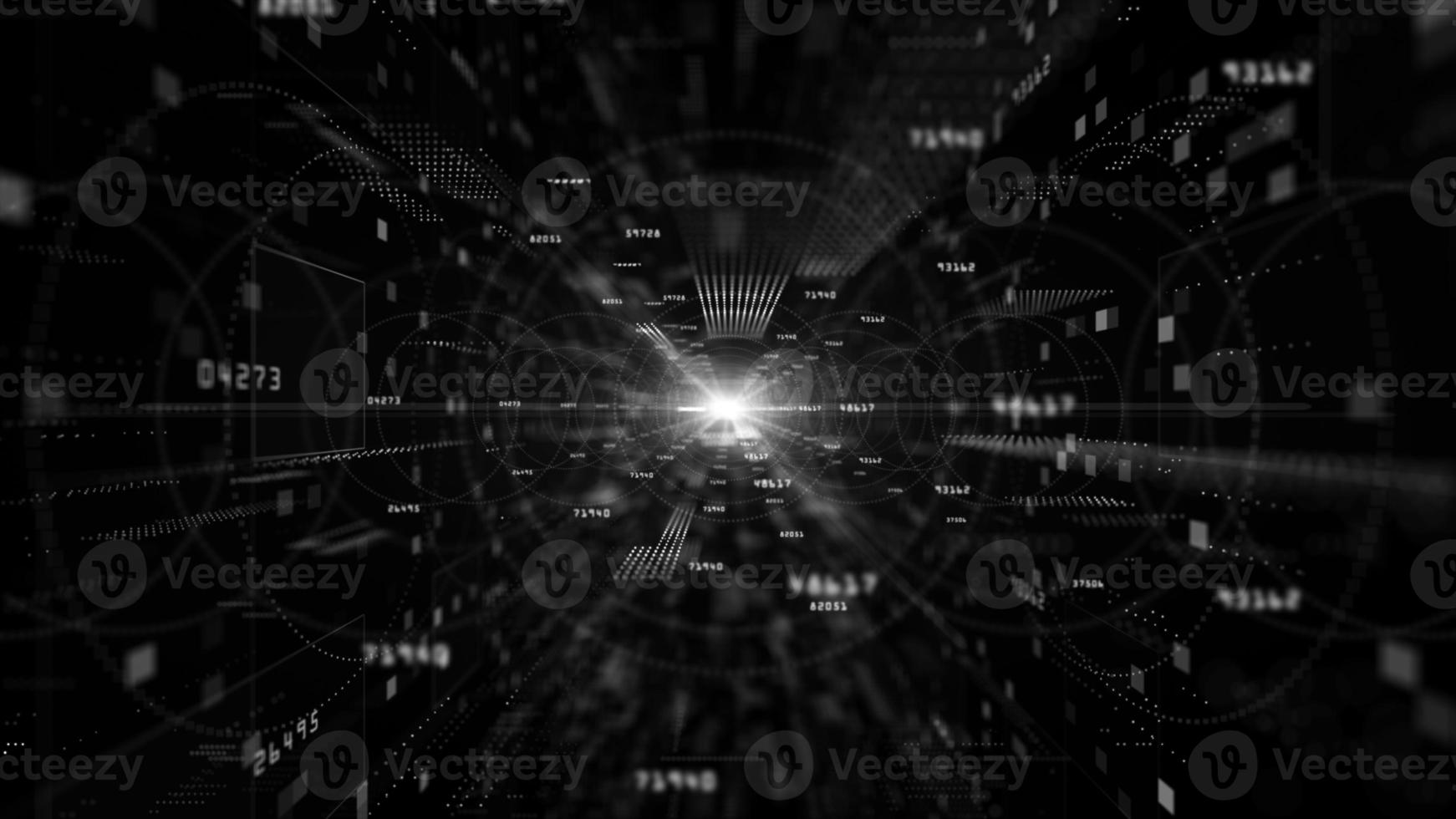 Digital cyberspace with particles and digital data network connections background concept. photo