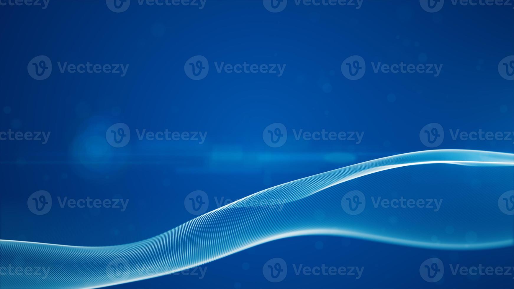 Blue Color Digital Particles Wave Flow With Bokeh, Digital cyberspace abstract background photo