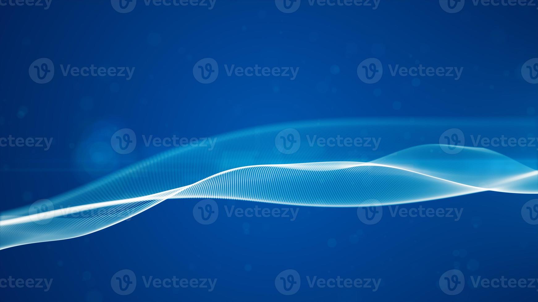 Blue Color Digital Particles Wave Flow With Bokeh, Digital cyberspace abstract background photo