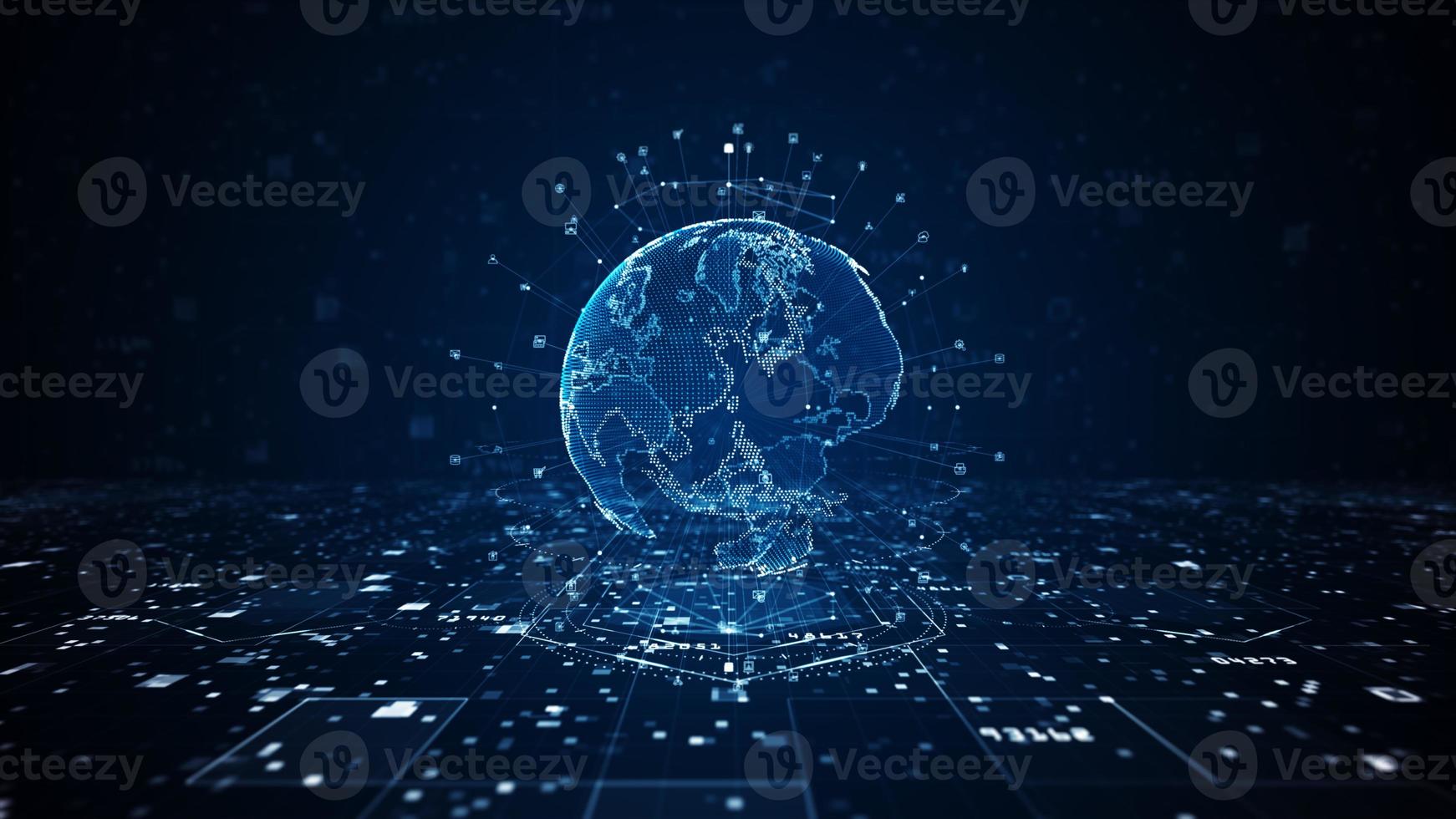 Technology Network Data Connection, Digital Network and Cyber Security Concept Background Concept. photo