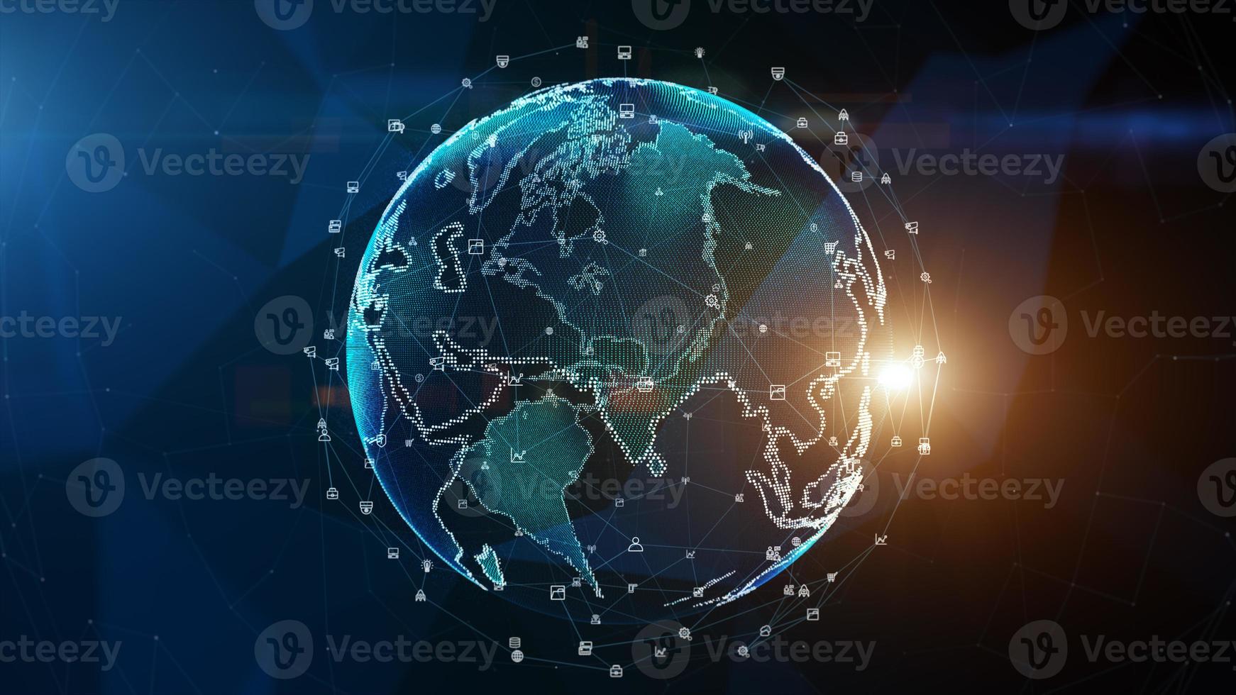 Technology Network Data Connection, Digital Data Network and Cyber Security Concept, Future Technology Digital Background photo