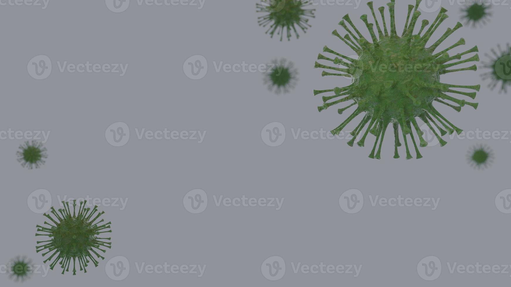 3D render Coronavirus 2019-nCov and coronaviruses influenza medical health pandemic virus in microscope virus close up. photo