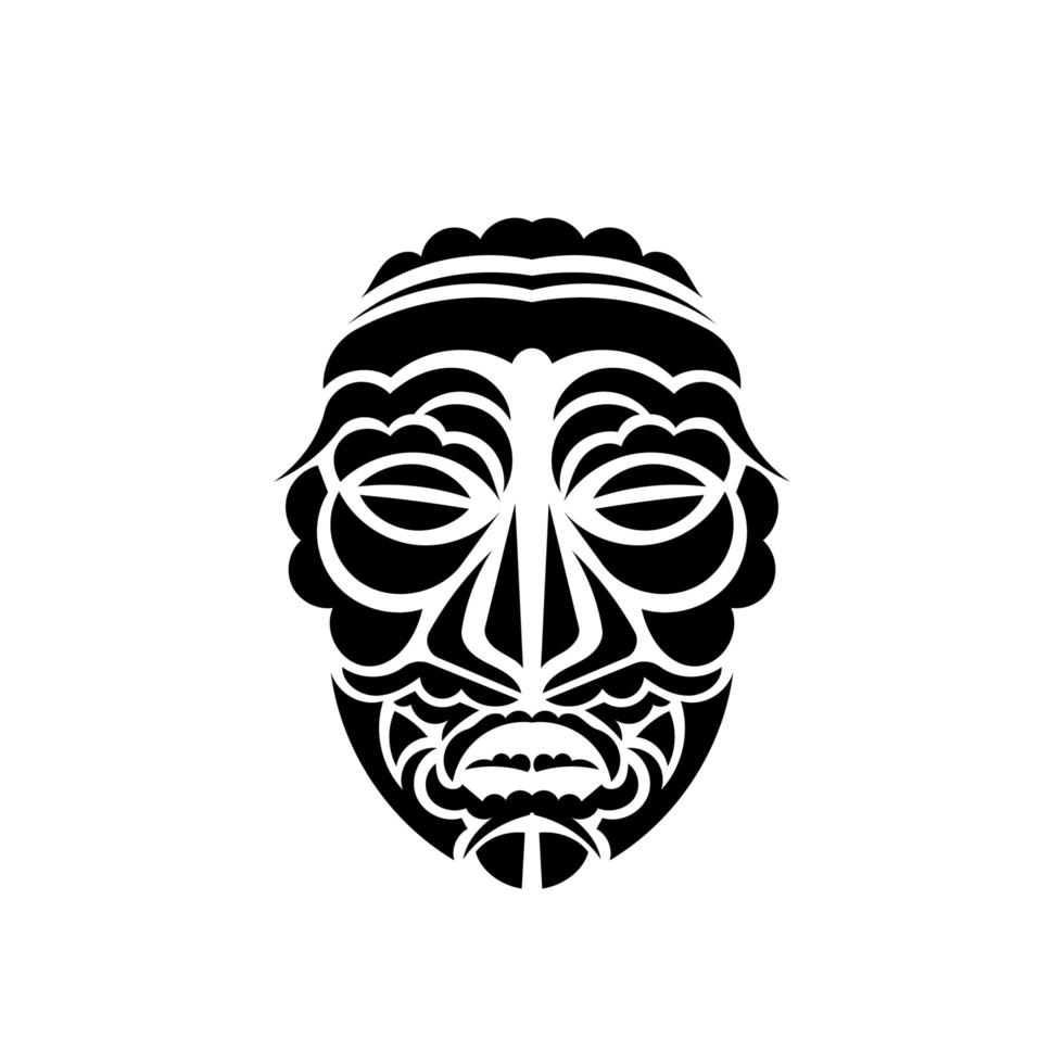 Tiki mask. Maori or polynesia pattern. Good for prints, t-shirts, phone cases, and tattoos. Isolated. Vector