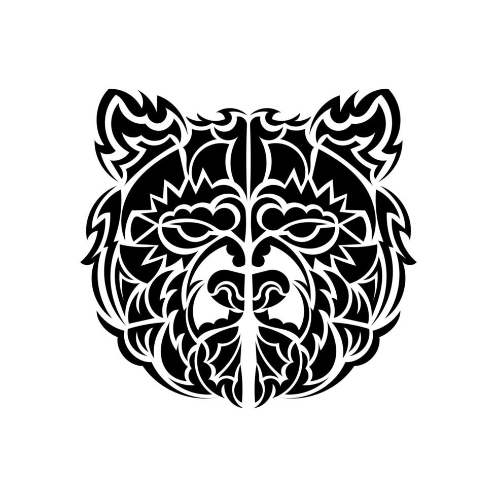 Print bear patterns. Good for tattoos or prints. Isolated. vector