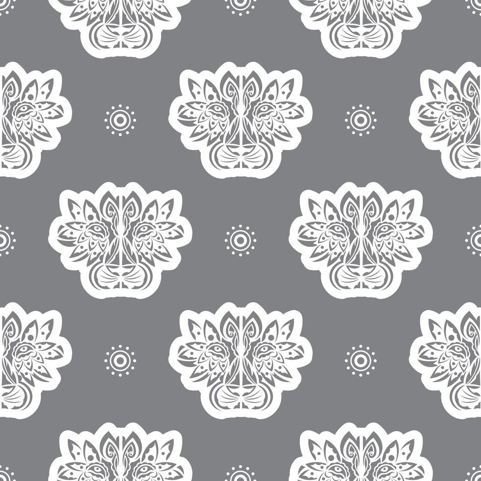 Seamless pattern with a lion's head in a simple style. Good for backgrounds and prints. Vector illustration.