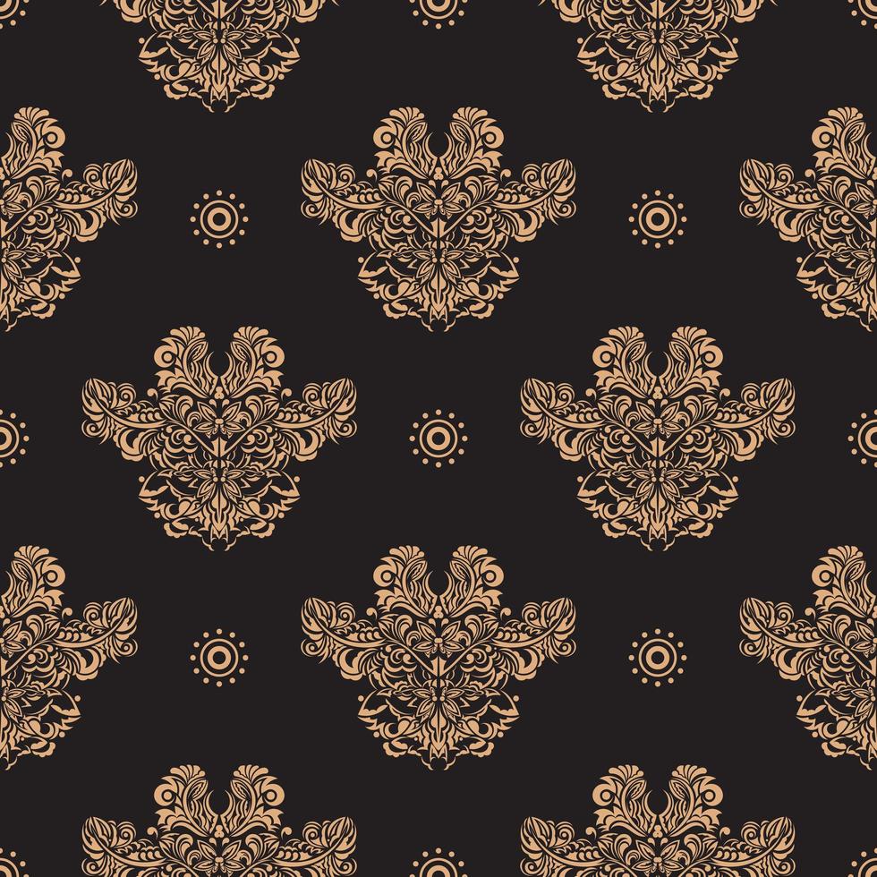 Seamless pattern with damask element. Good for backgrounds, prints, apparel and textiles. Vector