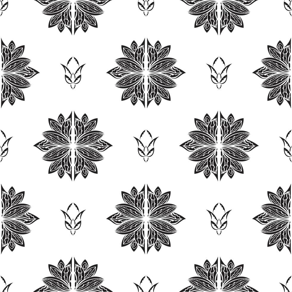 Seamless pattern with lotuses in simple style. Good for backgrounds, prints, apparel and textiles. Vector illustration.