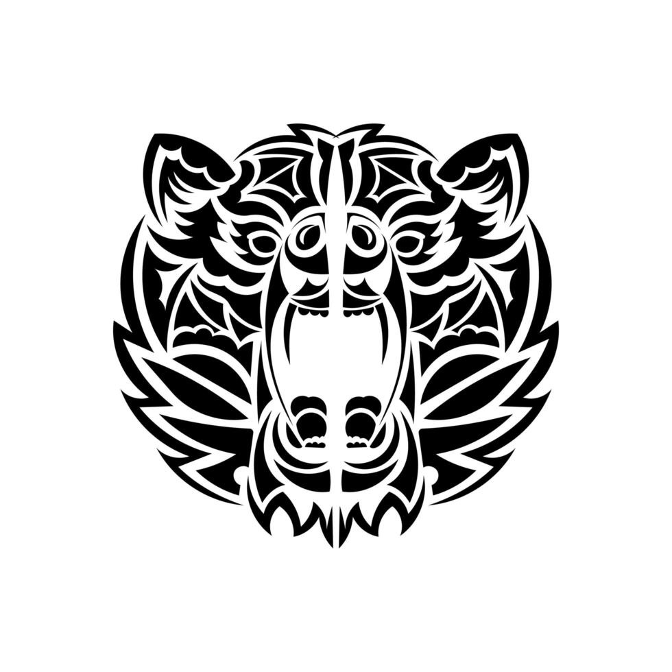 Polynesia bear tattoo designs. Isolated. illustration. vector