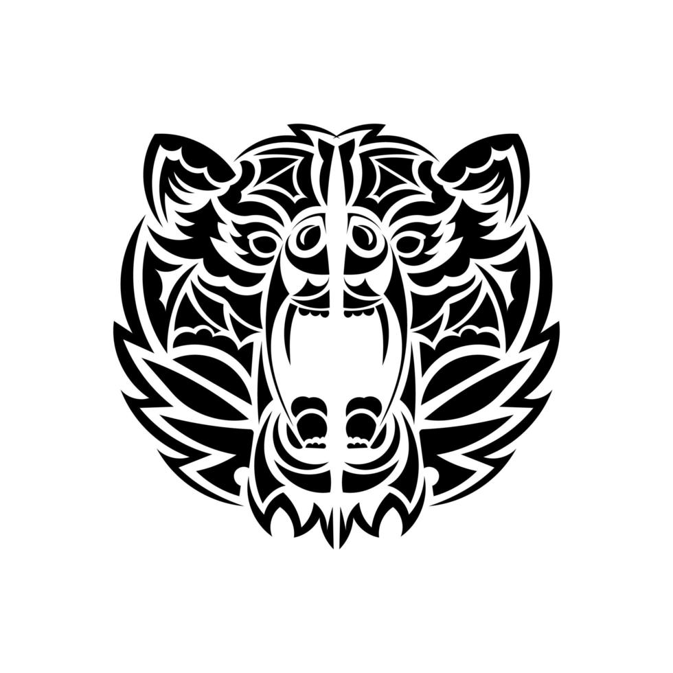 Polynesia bear tattoo designs. Isolated. Vector illustration.