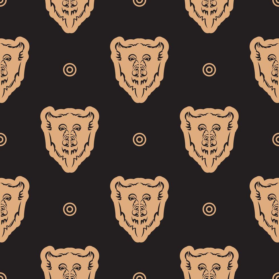 Seamless pattern with a dog's face in simple style. Good for garments, textiles, backgrounds and prints. Vector