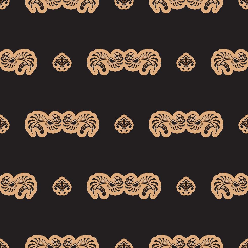 Seamless dark pattern with monograms in the Baroque style. Good for mural wallpaper, textiles and printing. Vector illustration.