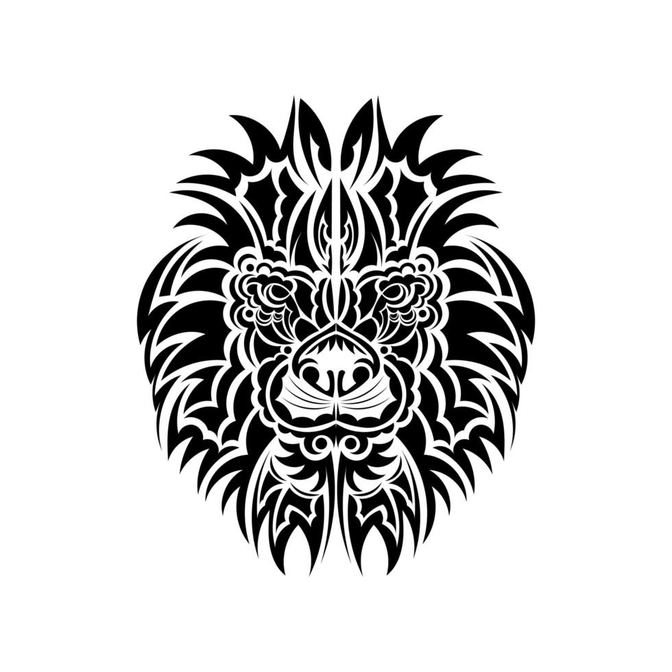 Vector illustration Mayan lion face.
