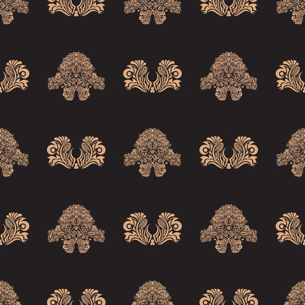 Seamless pattern with damask element. Good for garments, textiles, backgrounds and prints. illustration. vector