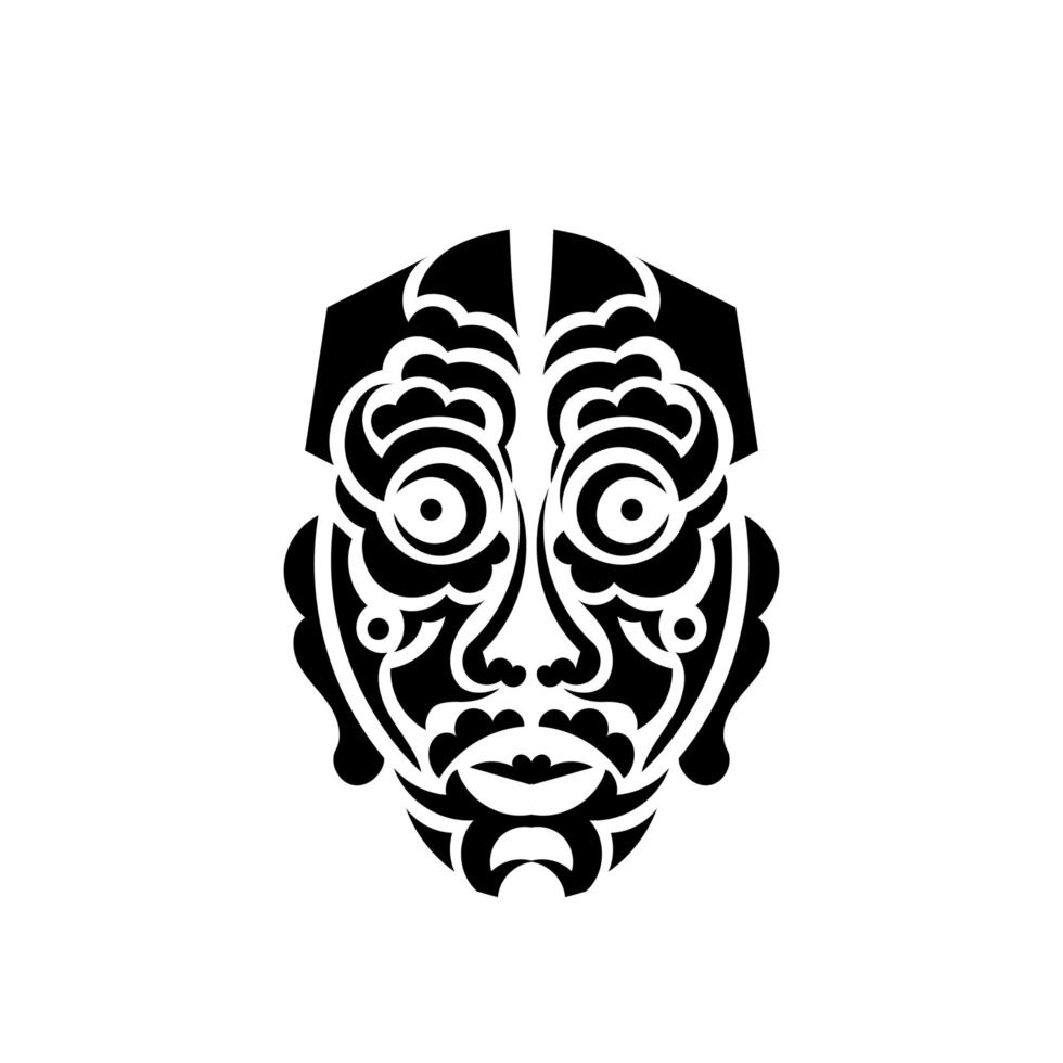 máscara Tiki. patrón maorí o polinesia. Bueno para impresiones y tatuajes. aislado. vector