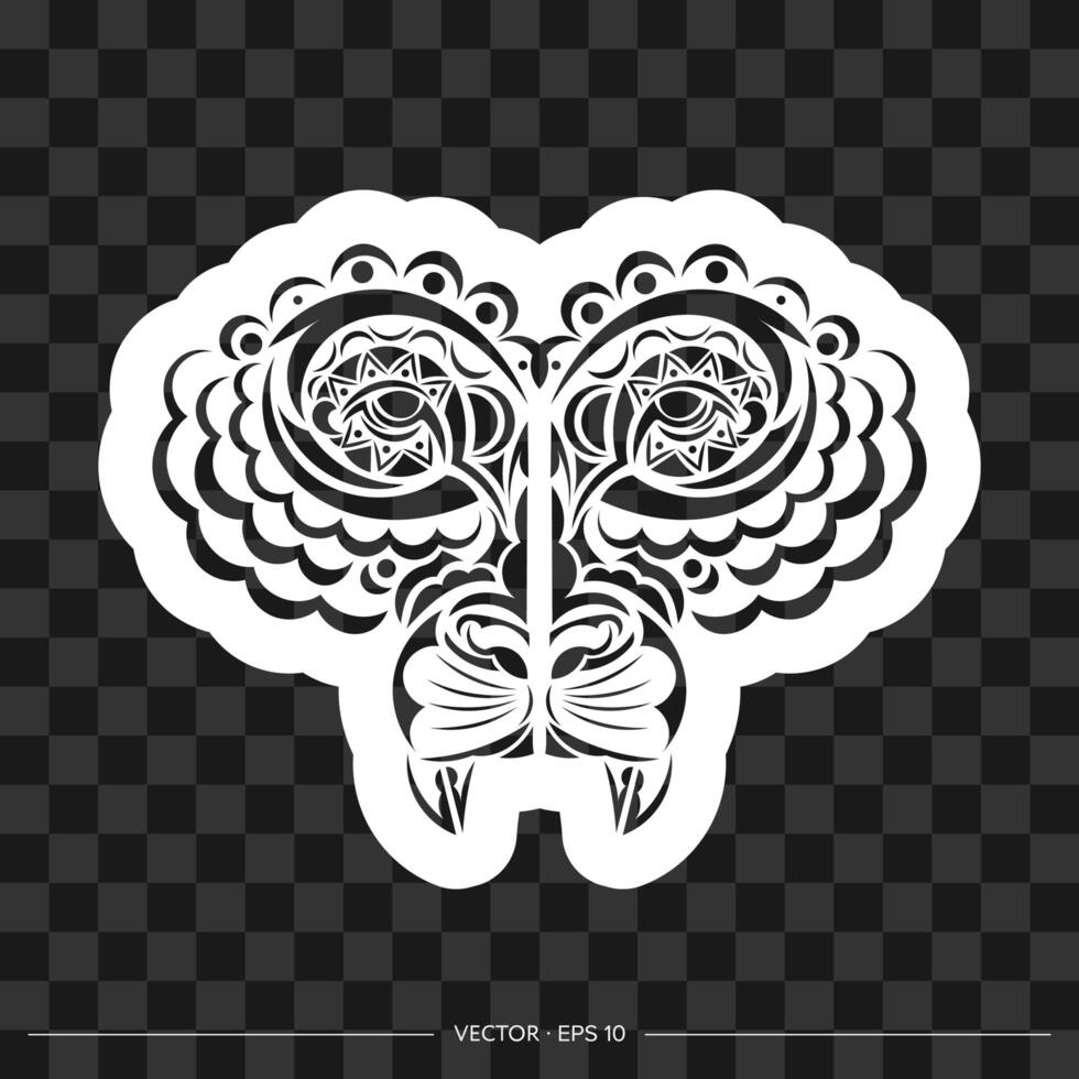 Lion print. Lion face in Maori style. Good for clothing, textiles and prints. Vector