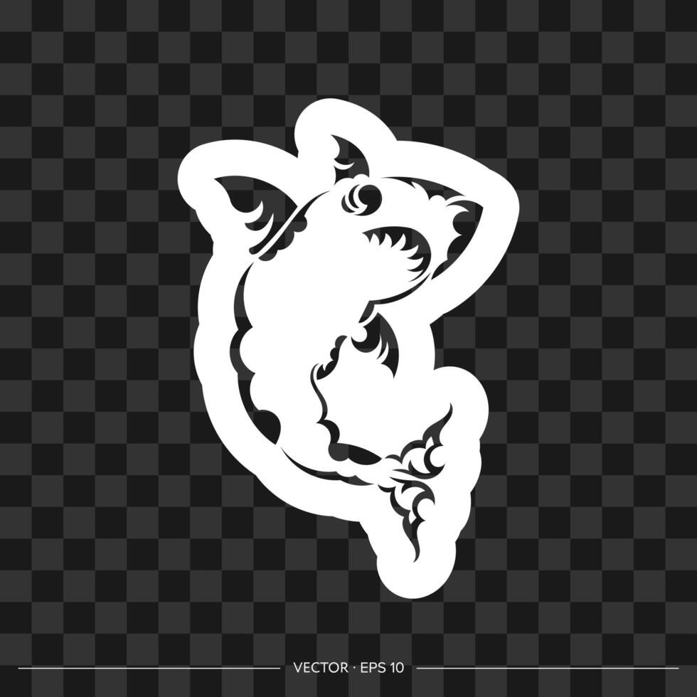 Boho style shark print. illustration vector