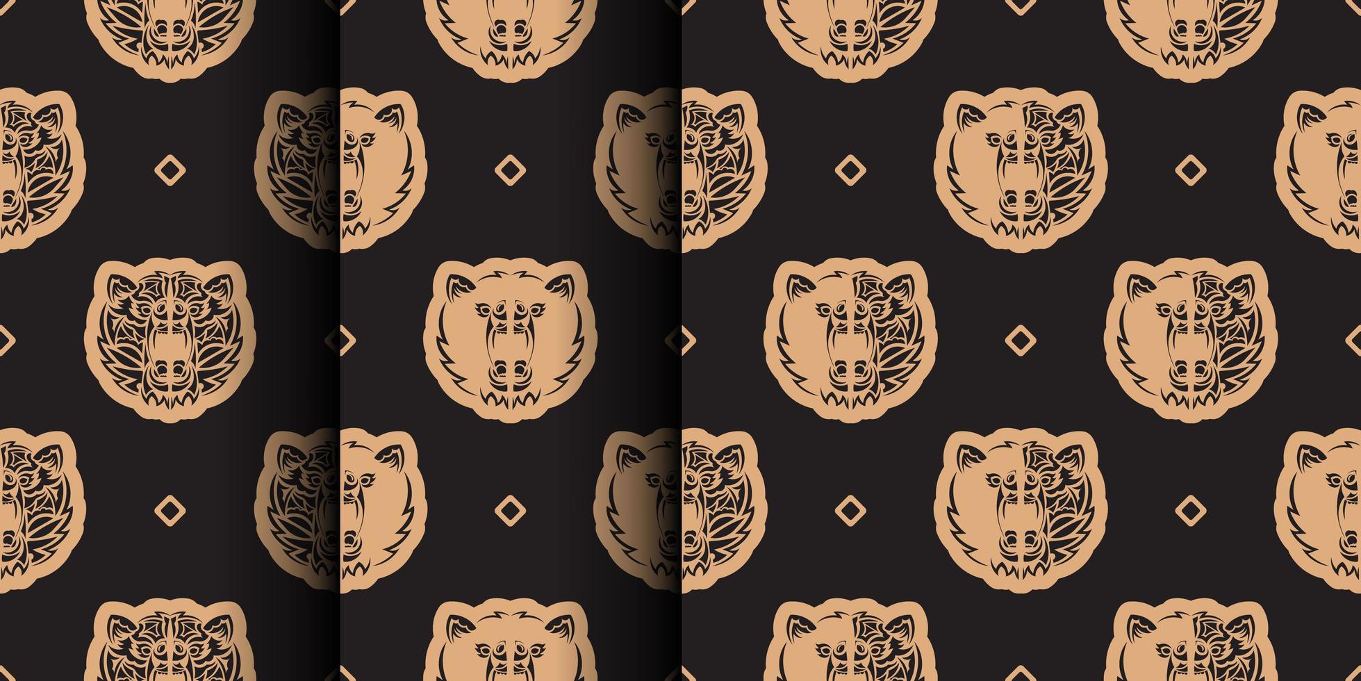 conjunto de fondo transparente con cara de oso en un estilo simple. adecuado para fondos, estampados, prendas de vestir y textiles. ilustración vectorial vector