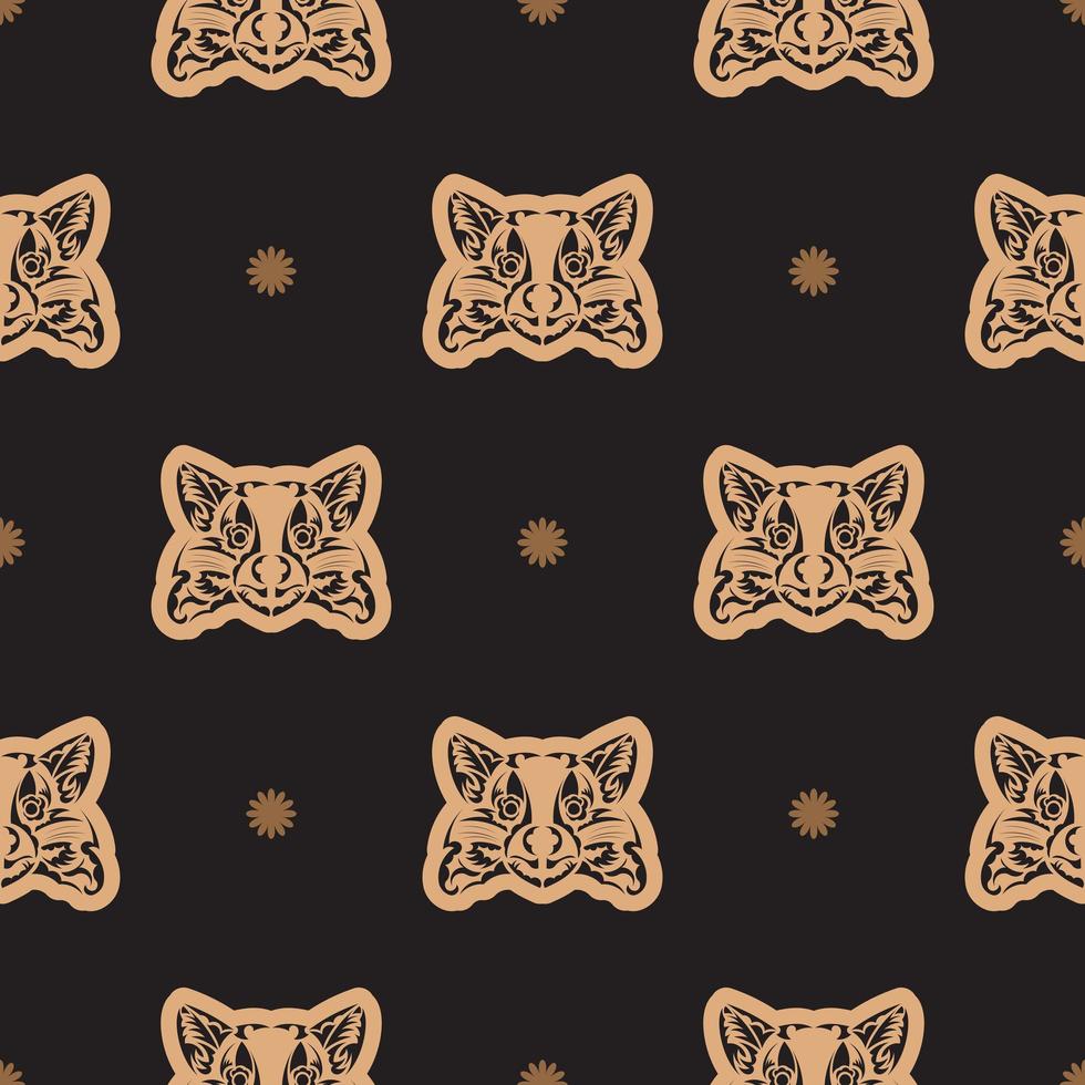 Seamless pattern with Raccoon face. Good covers, fabrics, postcards and printing. vector
