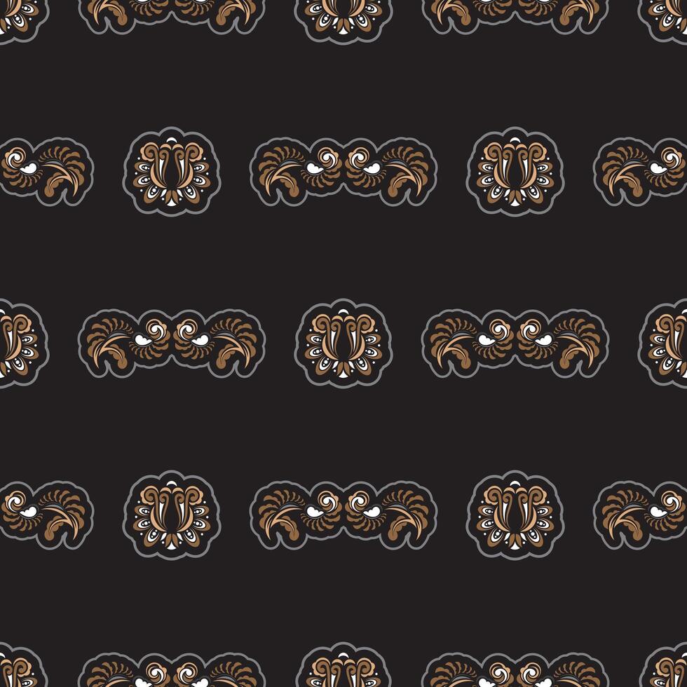 Seamless dark pattern with monograms in the Baroque style. Good for