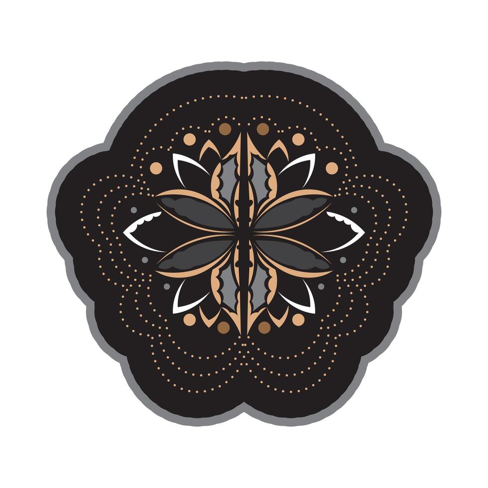Lotus pattern in Simple style. Color Print. Isolated. Vector