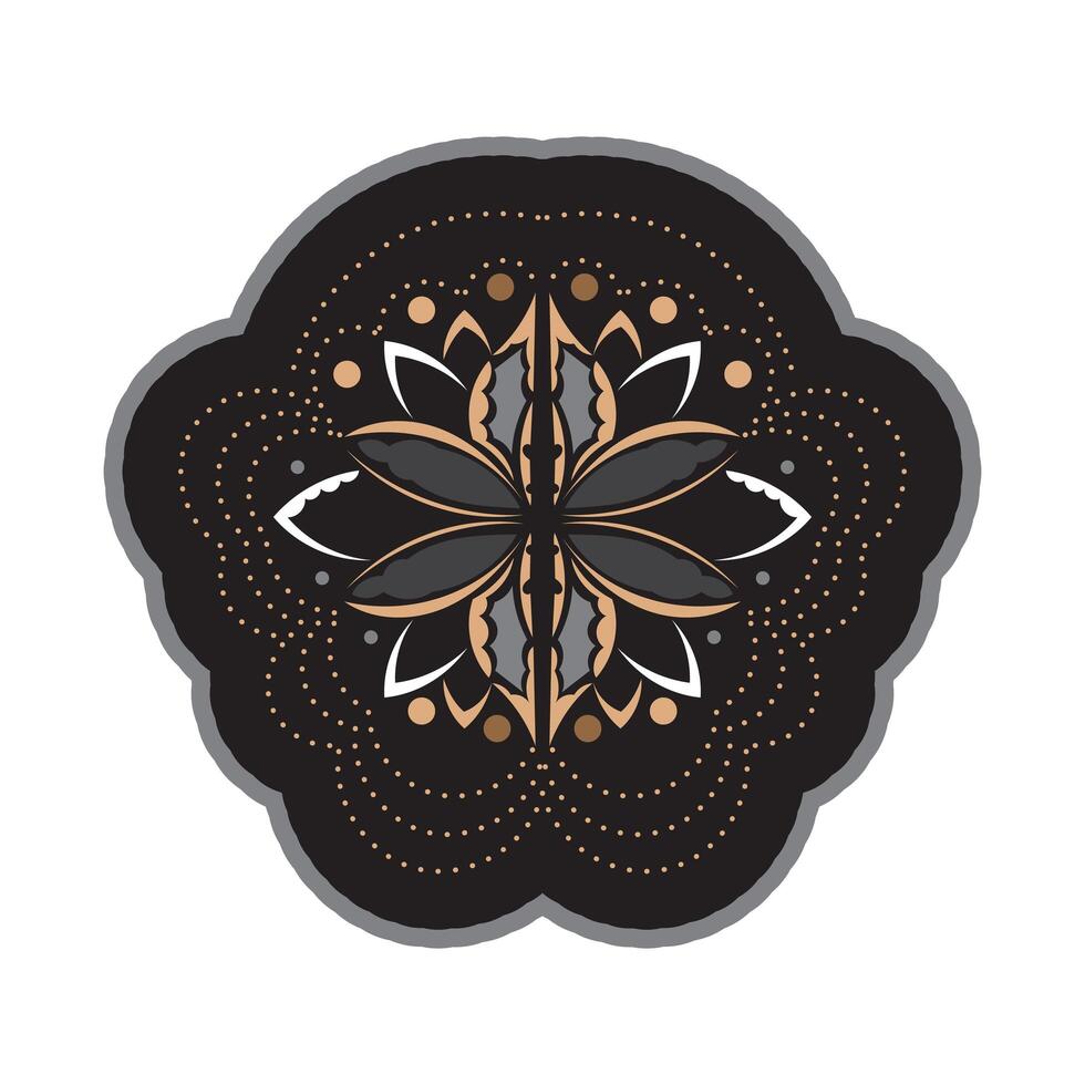 Lotus pattern in Simple style. Color Print. Isolated. Vector