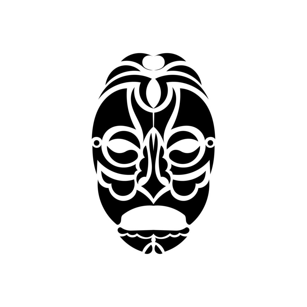 tiki cara, máscara o tótem. patrones de estilo samoano. bueno para tatuajes, camisetas y estampados. aislado. ilustración vectorial vector