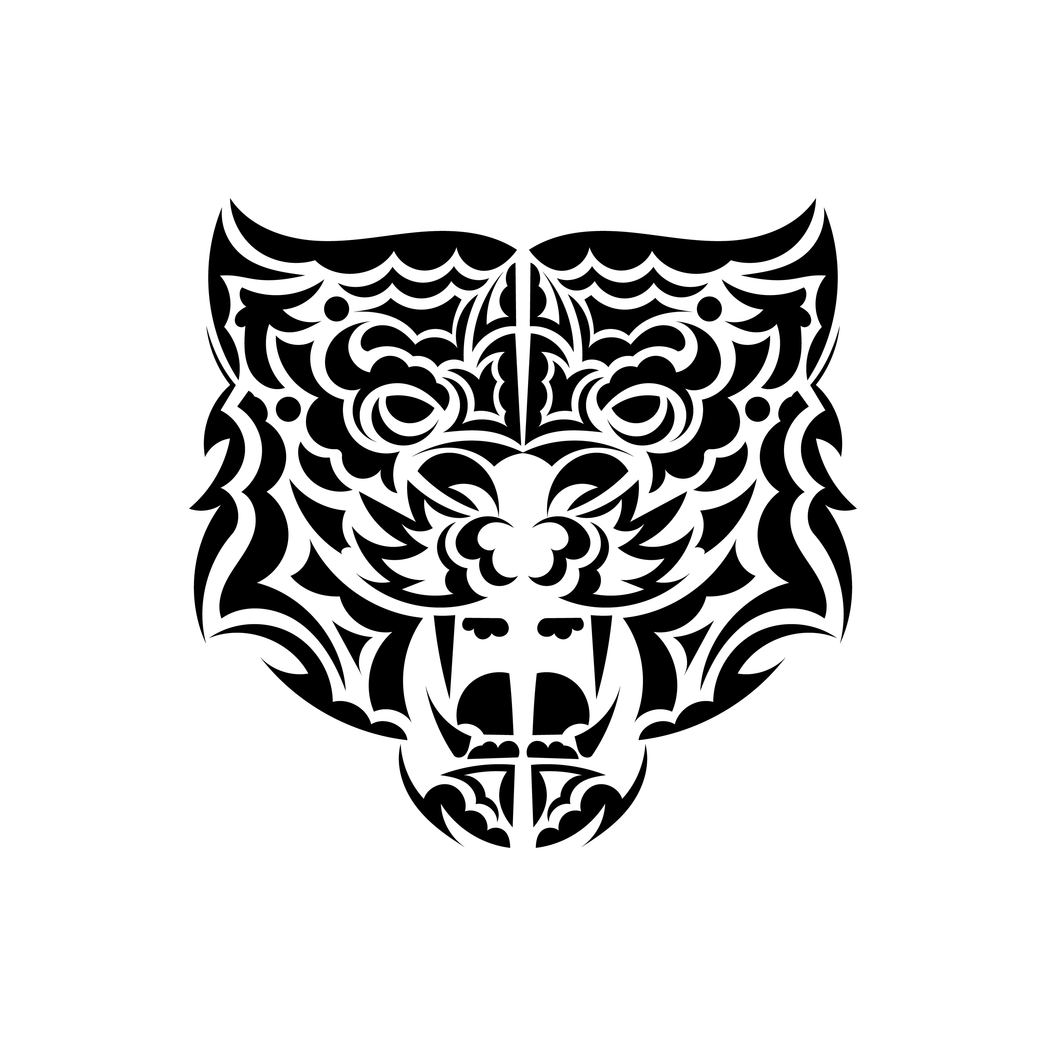 Tiger tattoo in boho style. Polynesian style tiger face. Isolated. Vector  illustration. 6775728 Vector Art at Vecteezy