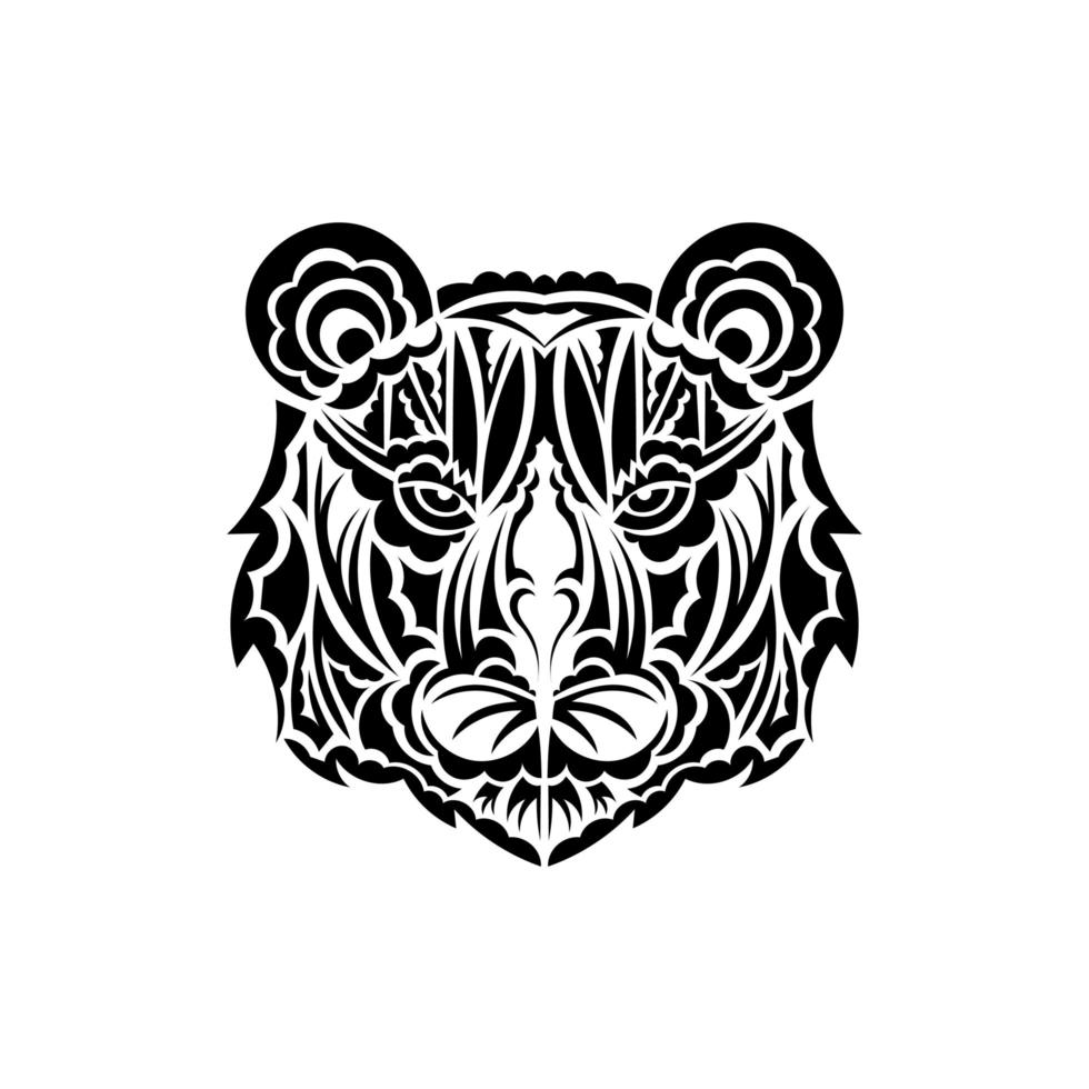 tatuaje de cara de tigre estilo maorí. cara de tigre boho. aislado. ilustración vectorial vector