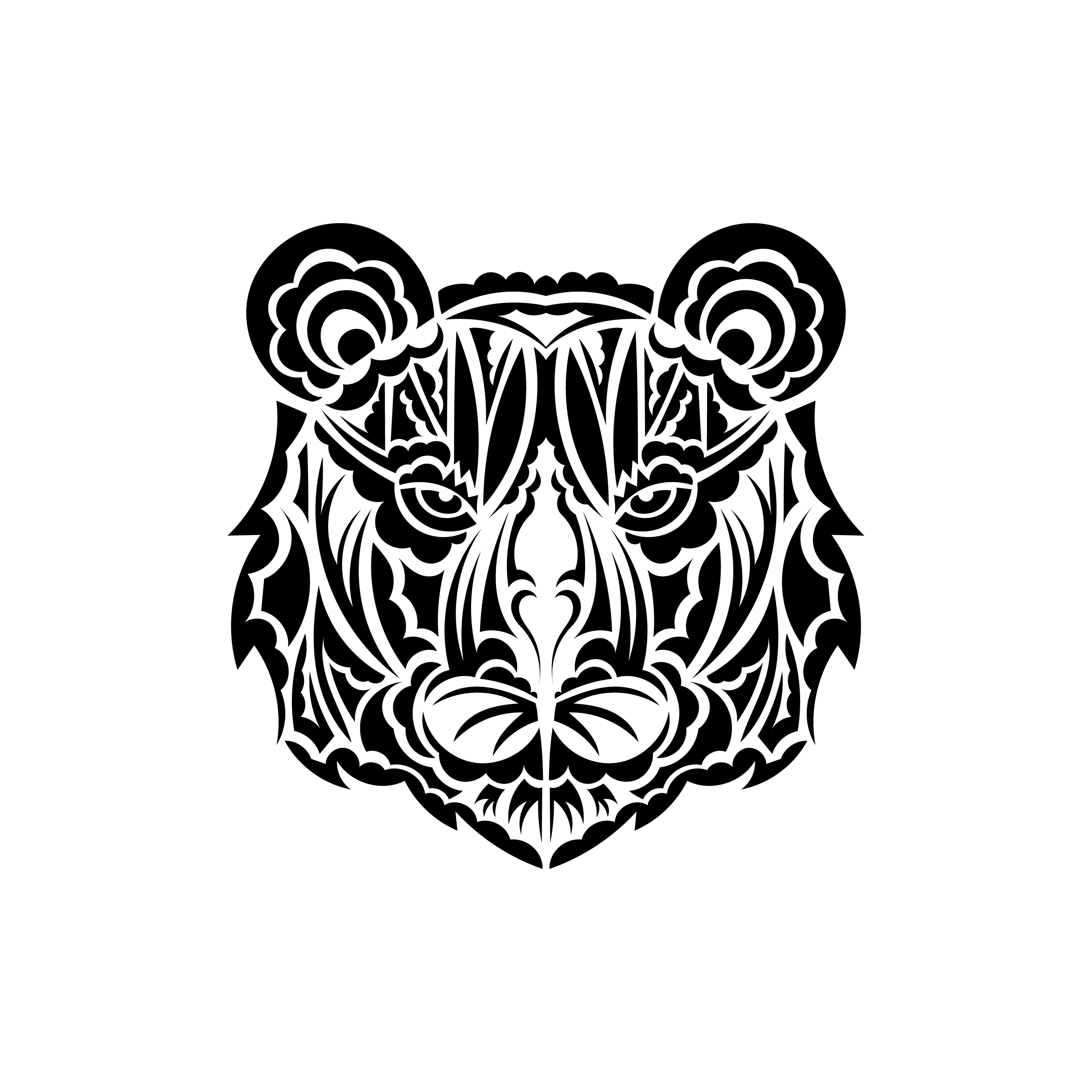 Maori style tiger face tattoo. Boho tiger face. Isolated. Vector  illustration. 6775731 Vector Art at Vecteezy