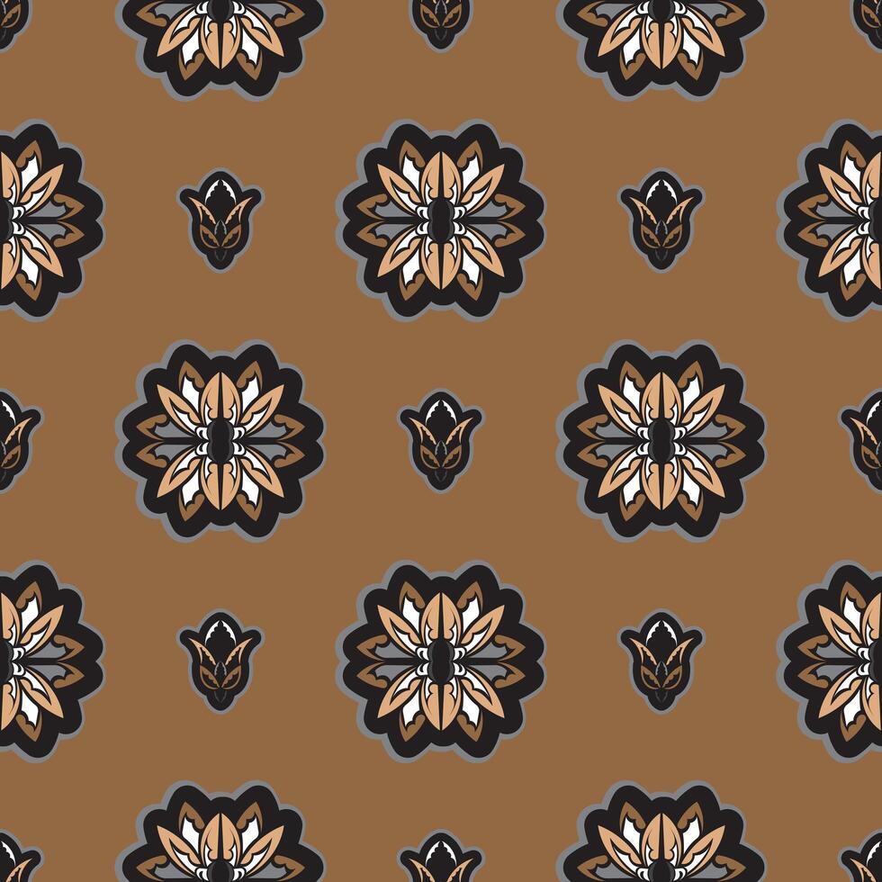 Seamless pattern with lotuses. Expensive and luxurious style. Good for clothing, textiles, backgrounds and prints. Vector