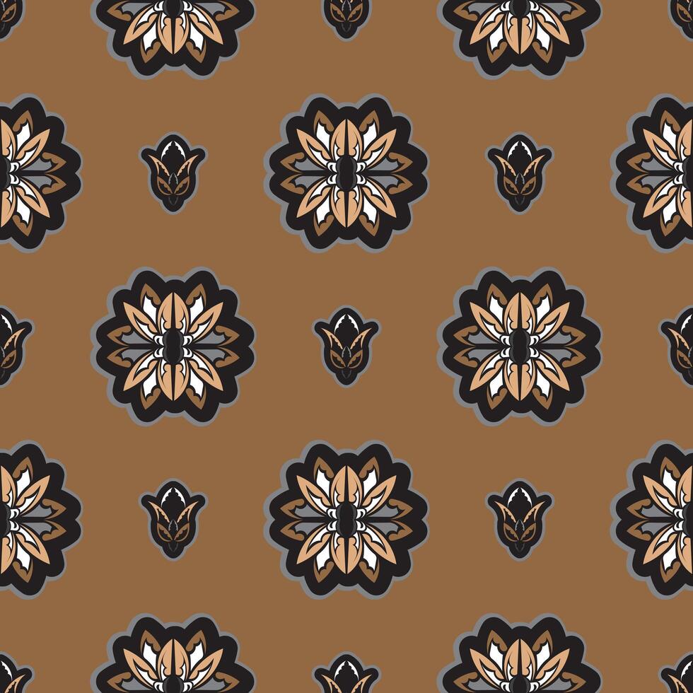 Seamless pattern with lotuses. Expensive and luxurious style. Good for clothing, textiles, backgrounds and prints. Vector