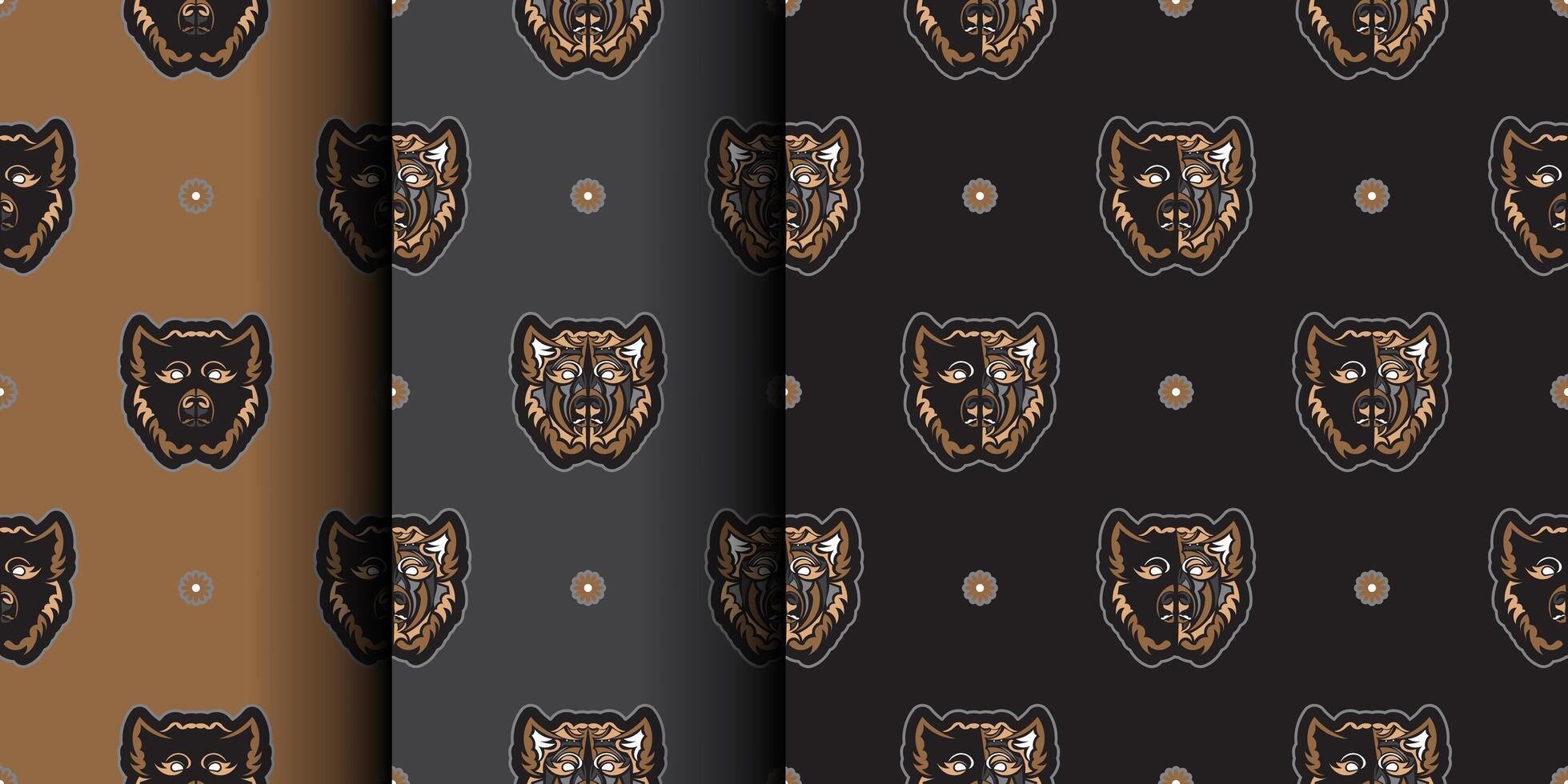 establecer fondo transparente con cara de oso. adecuado para fondos, estampados, prendas de vestir y textiles. ilustración vectorial vector