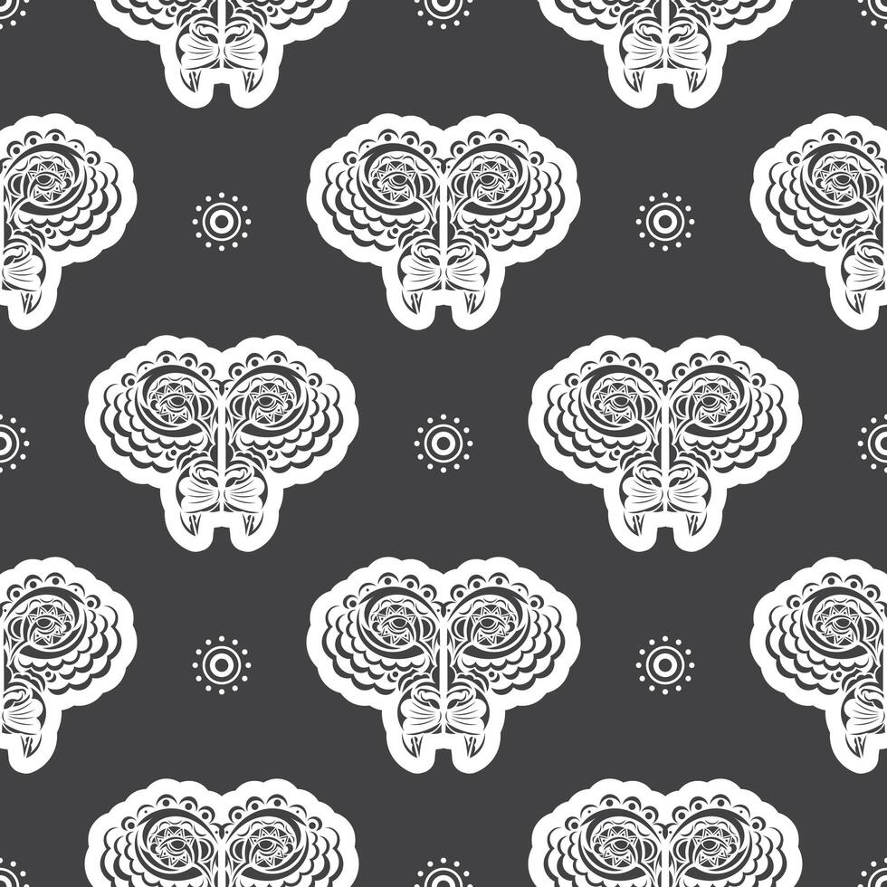 Seamless pattern with a lion's head in a simple style. Good for backgrounds and prints. Vector