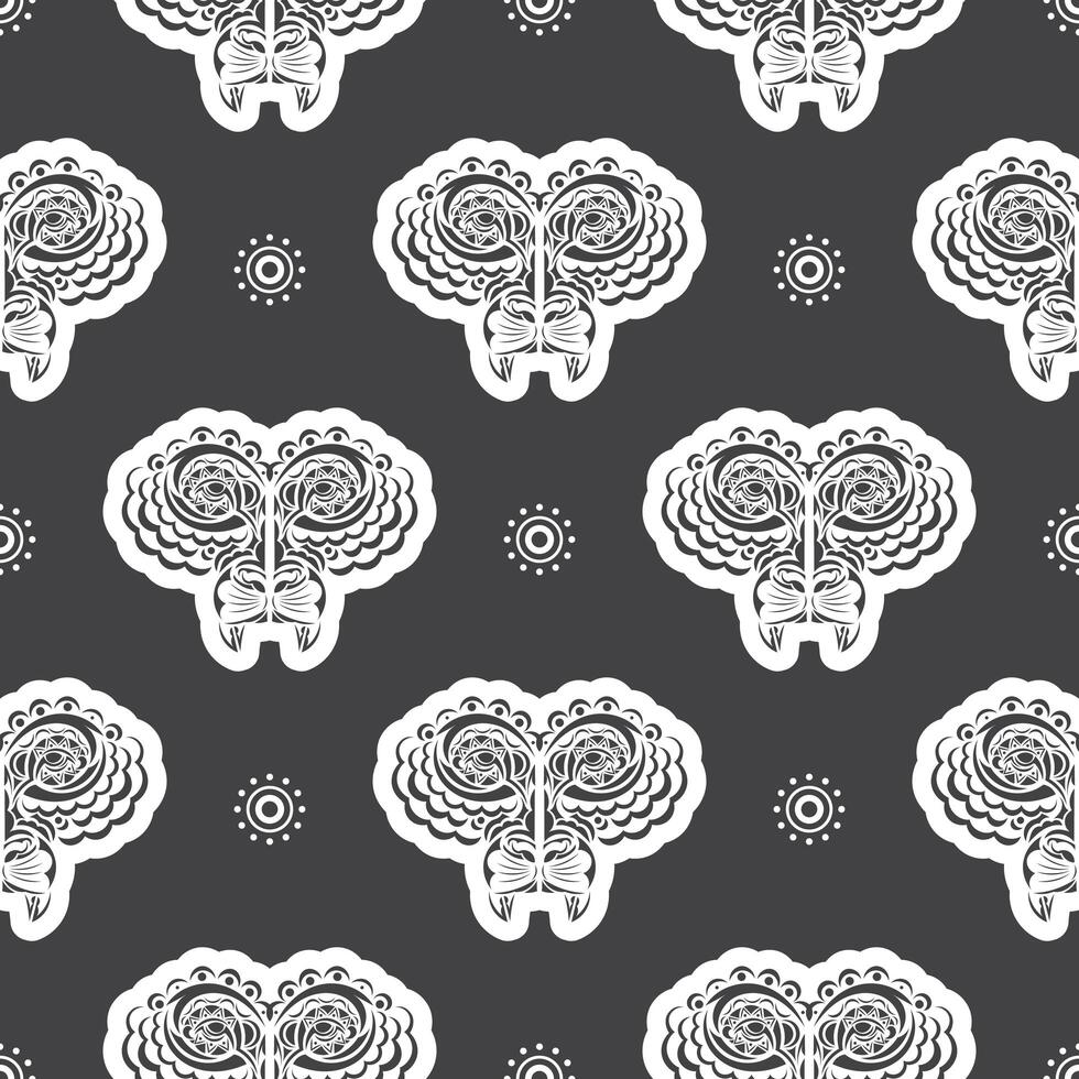 Seamless pattern with a lion's head in a simple style. Good for backgrounds and prints. Vector