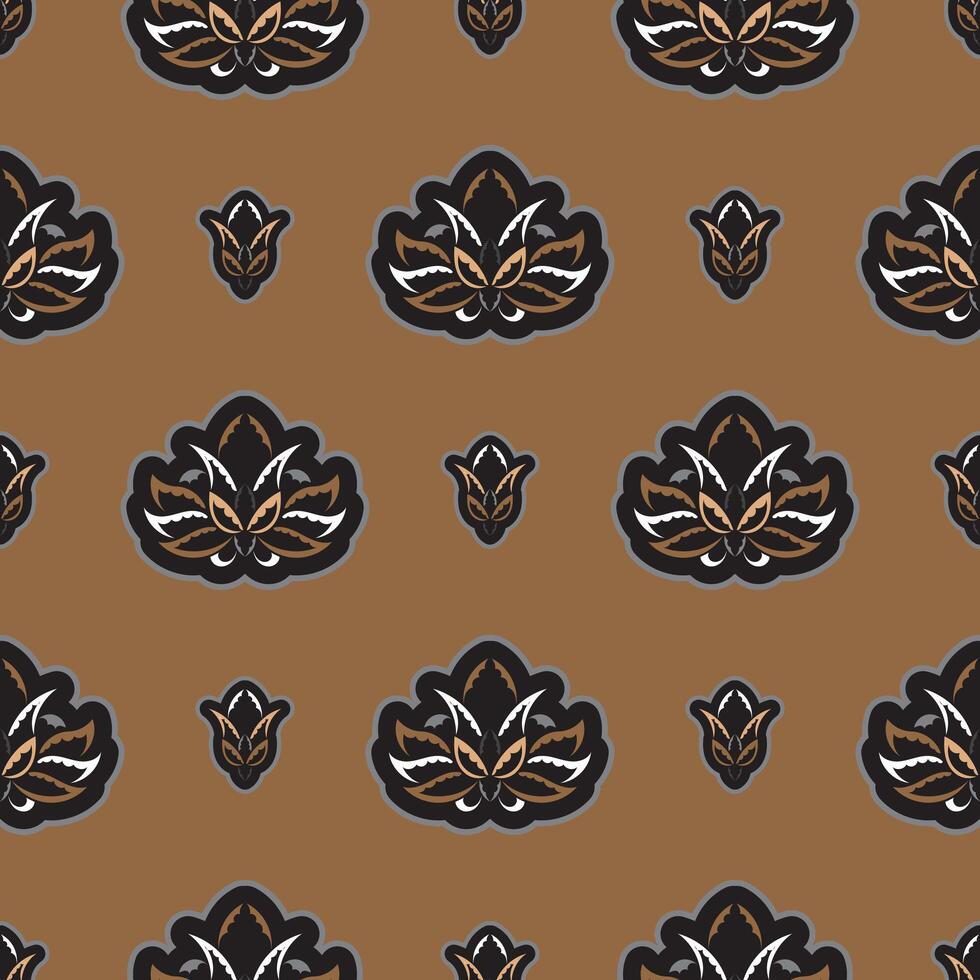 Seamless pattern with lotuses. Expensive and luxurious style. Good for menus, postcards and fabrics. Vector