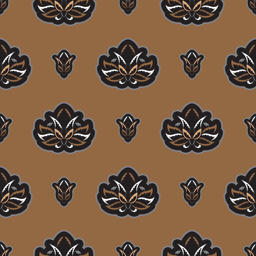 Seamless pattern with lotuses. Expensive and luxurious style. Good for menus, postcards and fabrics. Vector