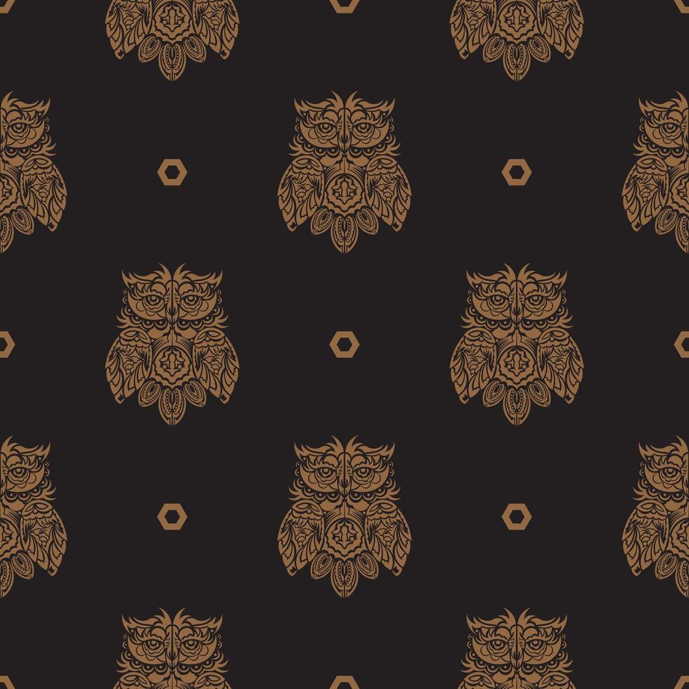 Seamless pattern with owls. Exclusive design. illustration. vector