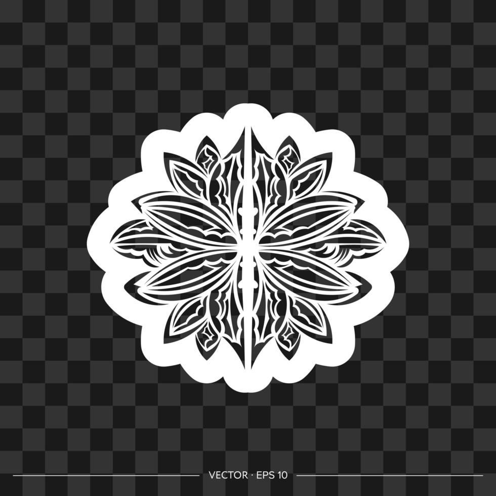 Print Lotus ornament, ethnic tattoo. Isolated. Vector illustration.