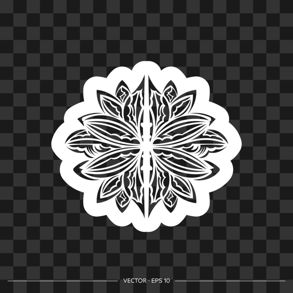 Print Lotus ornament, ethnic tattoo. Isolated. Vector illustration.