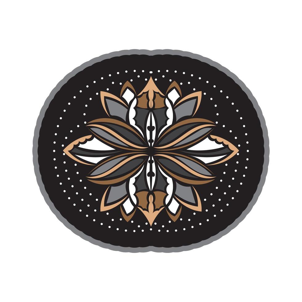 Lotus pattern in Simple style. Yoga symbol. Color Print. Isolated. Vector illustration.